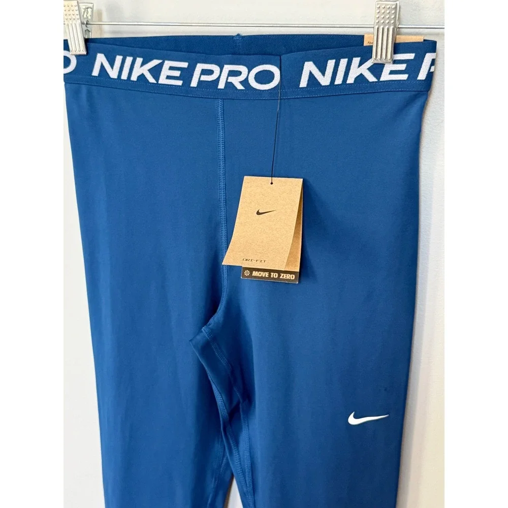 Nike Pro Women's‎ High Rise 7/8 length Training Tight Fit Leggings Blue Sz M NEW